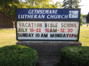 Our beautiful church sign.